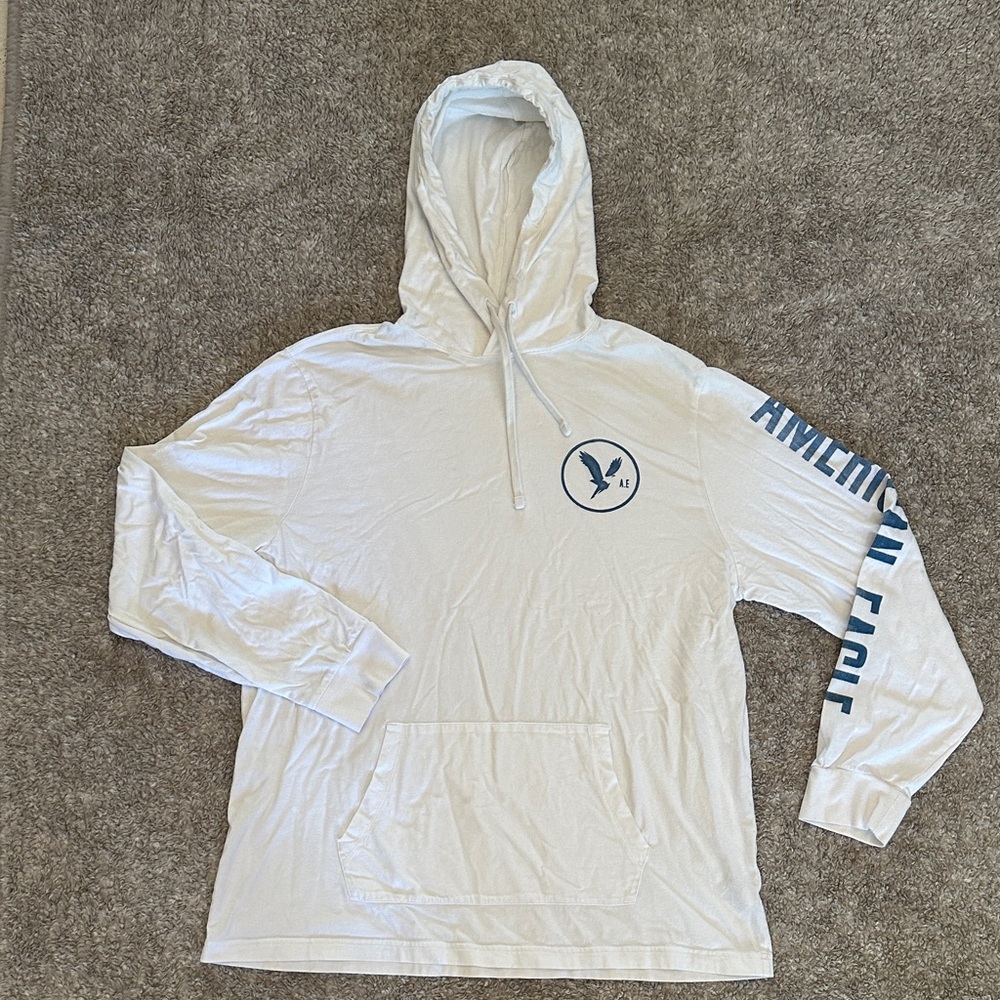 American Eagle White Super Soft Men’s Lightweight Hoodie